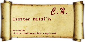 Czotter Milán névjegykártya