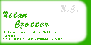 milan czotter business card